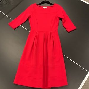 Boden Red vintage Ottoman dress Size 4 Fit & Flare EUC Three quarter sleeves❤️🎄